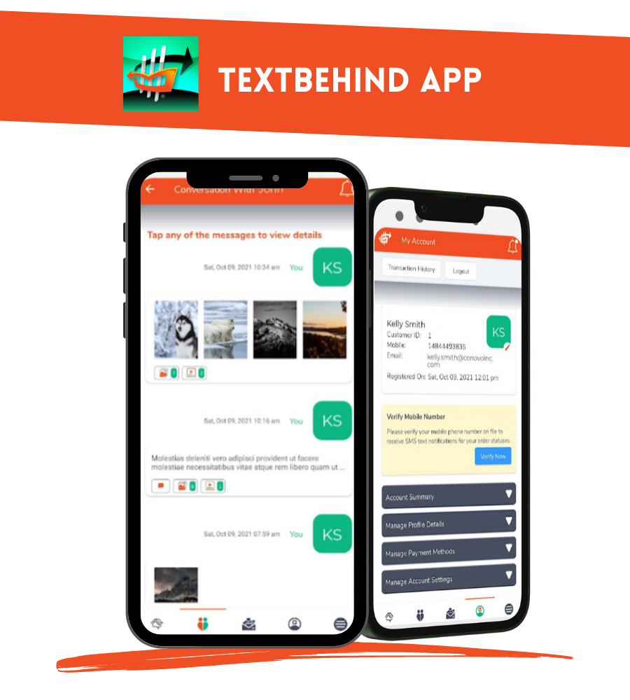 textBehind app