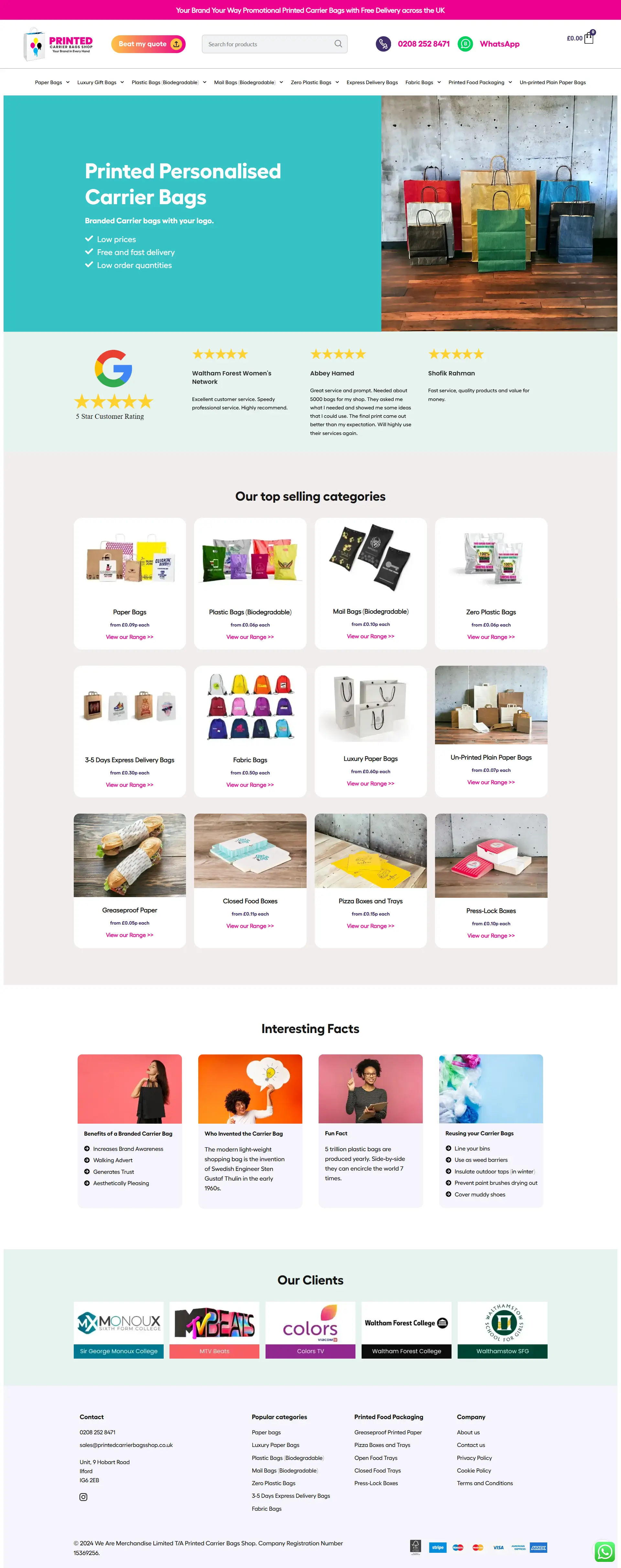 Printed Carrier Bags